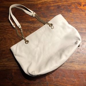 Michael Kors White Leather Shoulder Bag